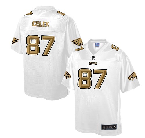 Men's Game Brent Celek Nike Jersey White - #87 Pro Line Fashion NFL Philadelphia Eagles